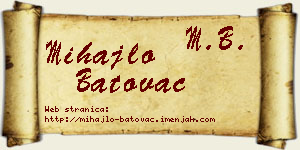 Mihajlo Batovac vizit kartica